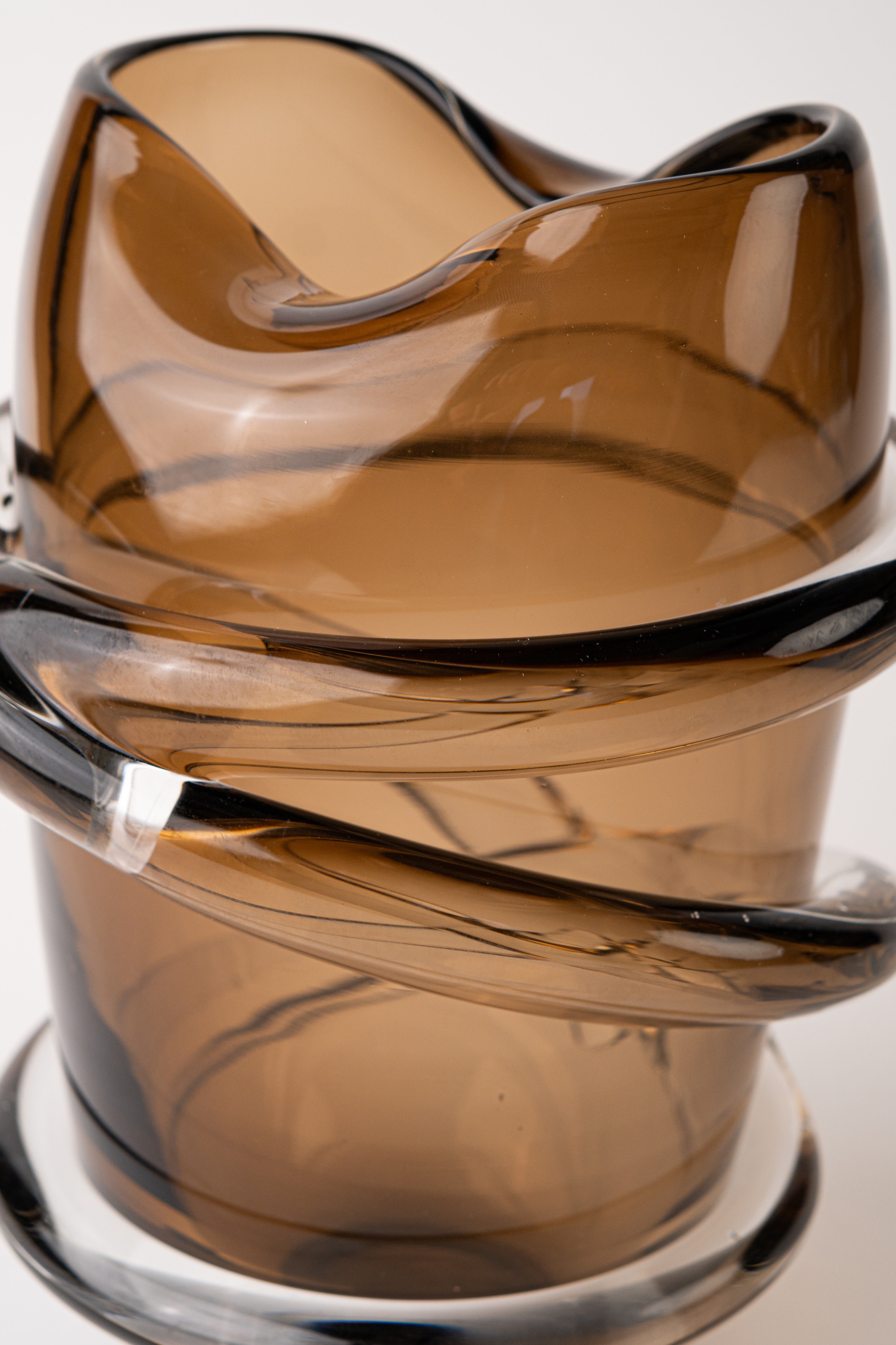 CROSS LINE BROWN VASE - TALL