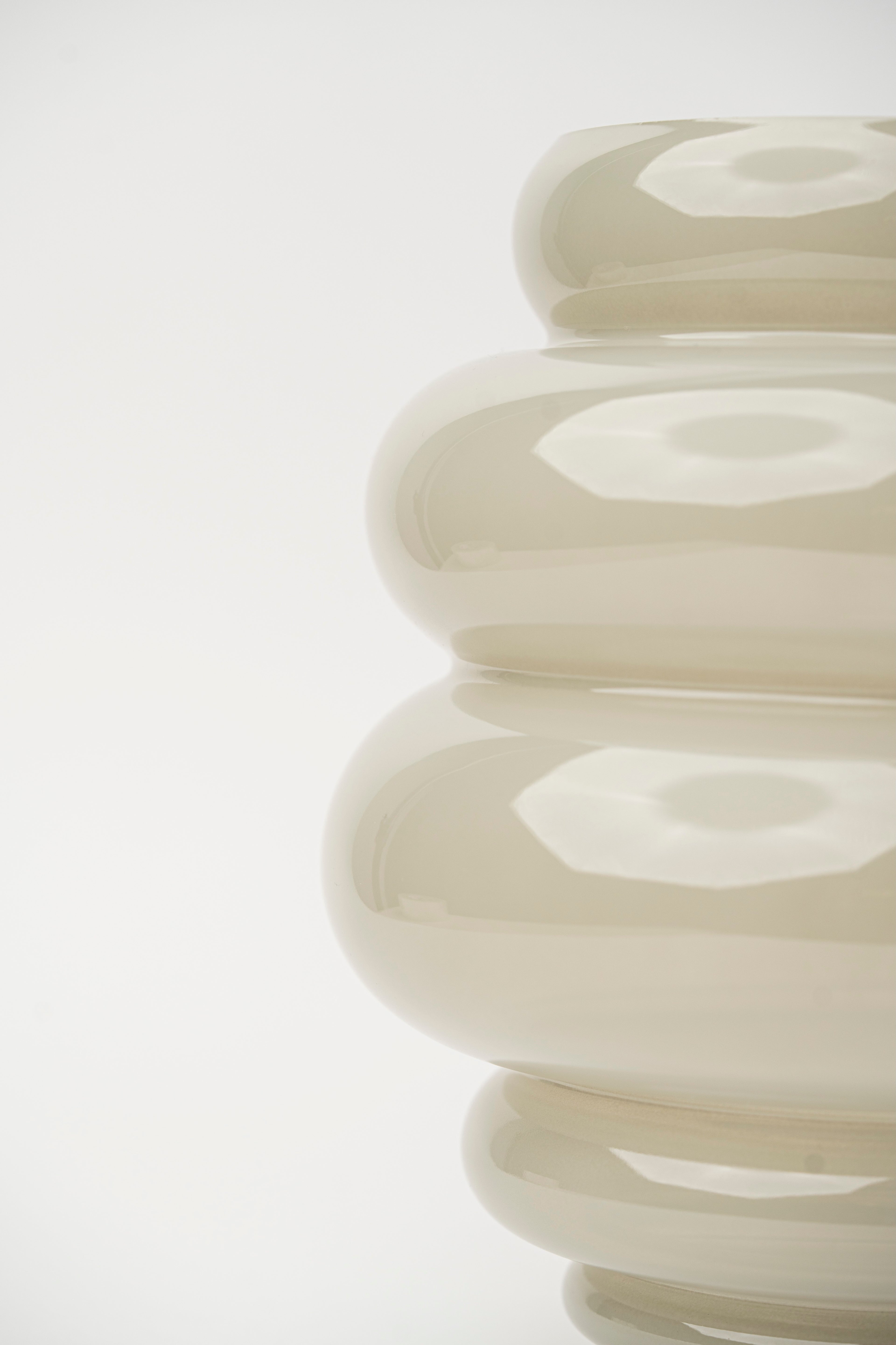 MULTI-CIRCLE VASE - LIGHT GRAY LARGE