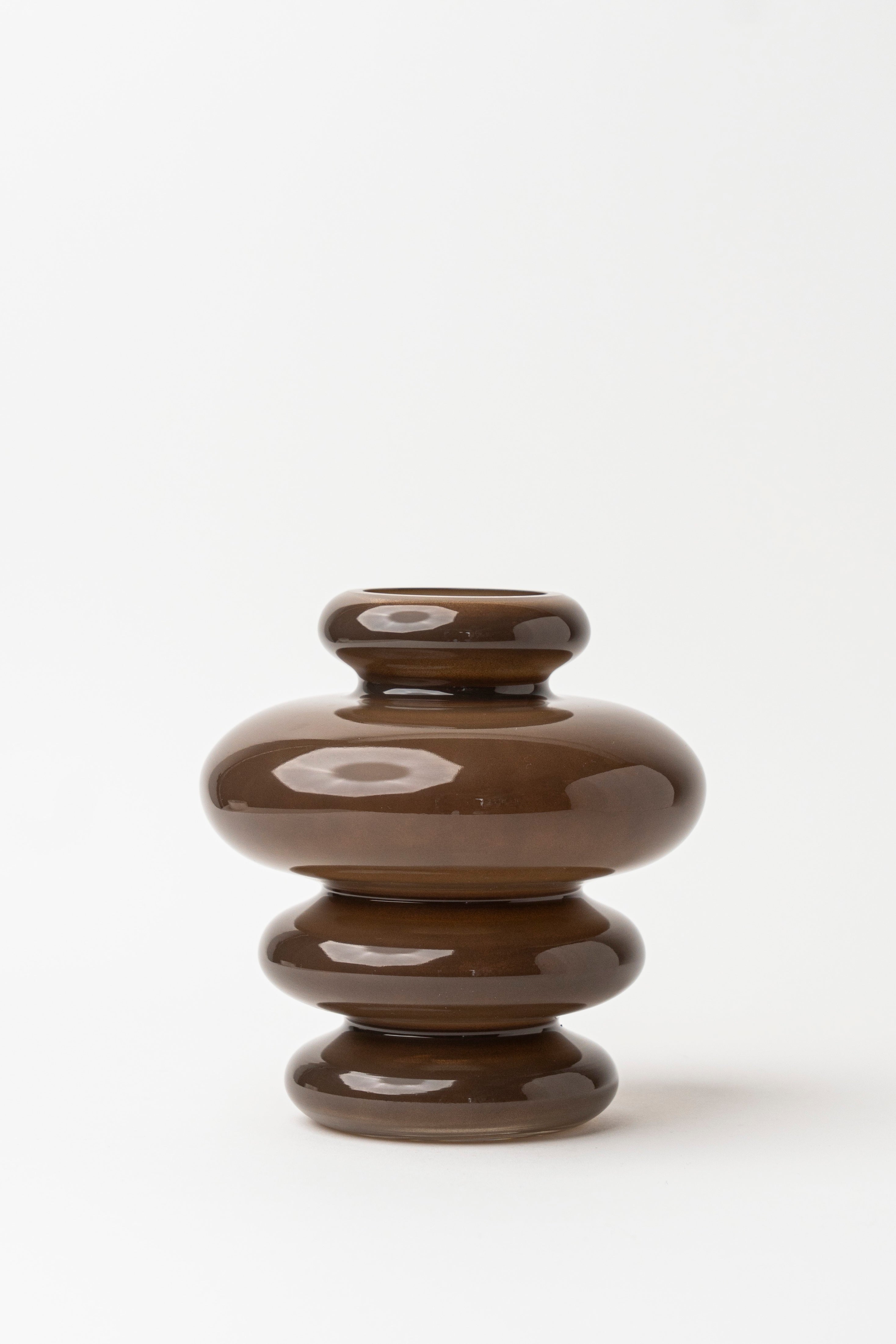 MULTICIRCLE VASE - LIGHT BROWN SMALL