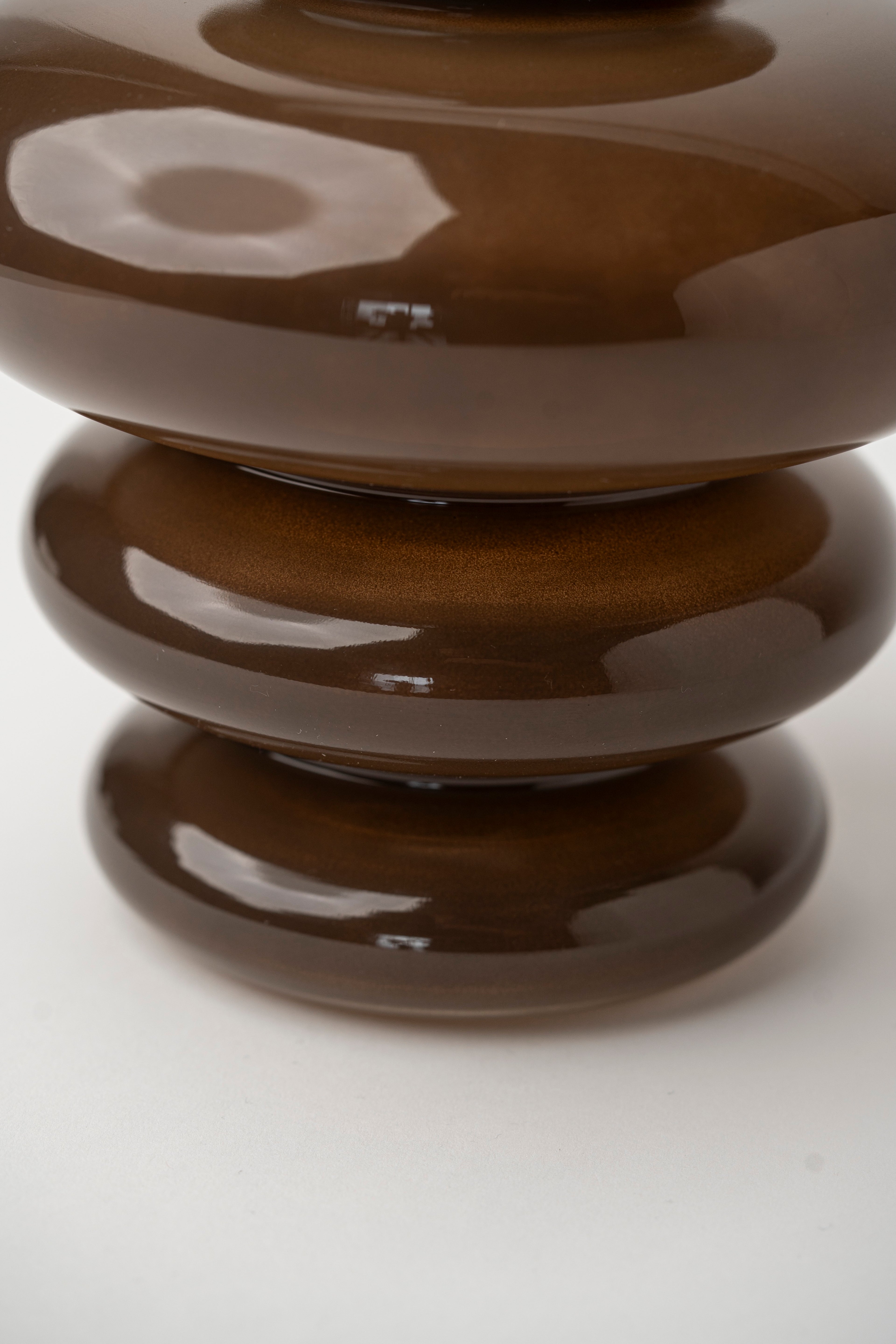 MULTICIRCLE VASE - LIGHT BROWN SMALL