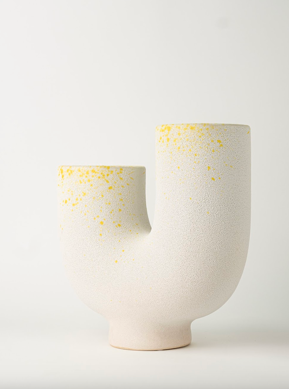 DOUBLE-TUBED CERAMIC VASE