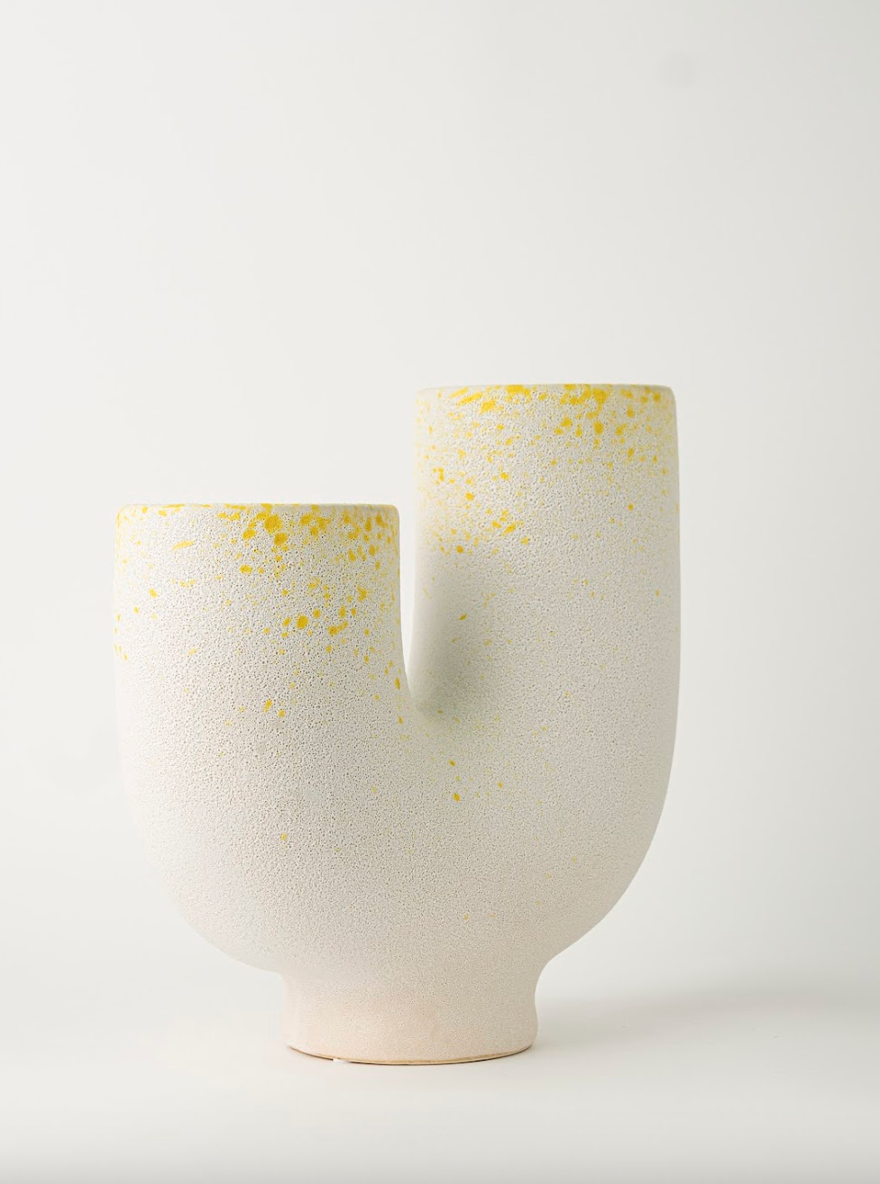 DOUBLE-TUBED CERAMIC VASE