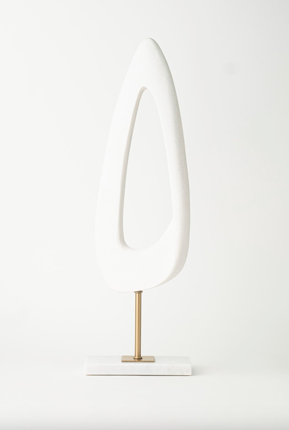 WHITE LEAF ORNAMENT - TALL