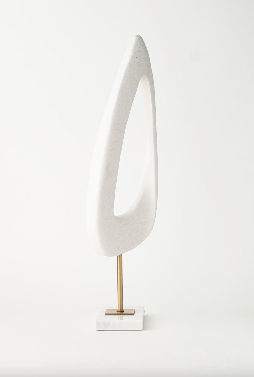 WHITE LEAF ORNAMENT - TALL