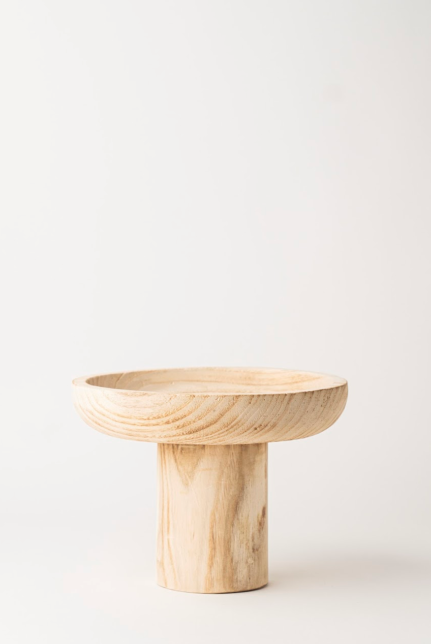 HIGH-LEGGED WOODEN BOWL