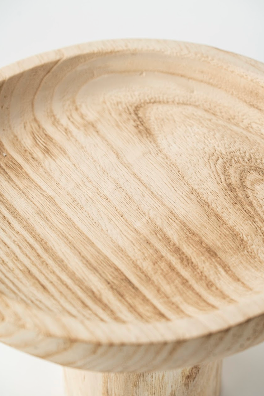 HIGH-LEGGED WOODEN BOWL