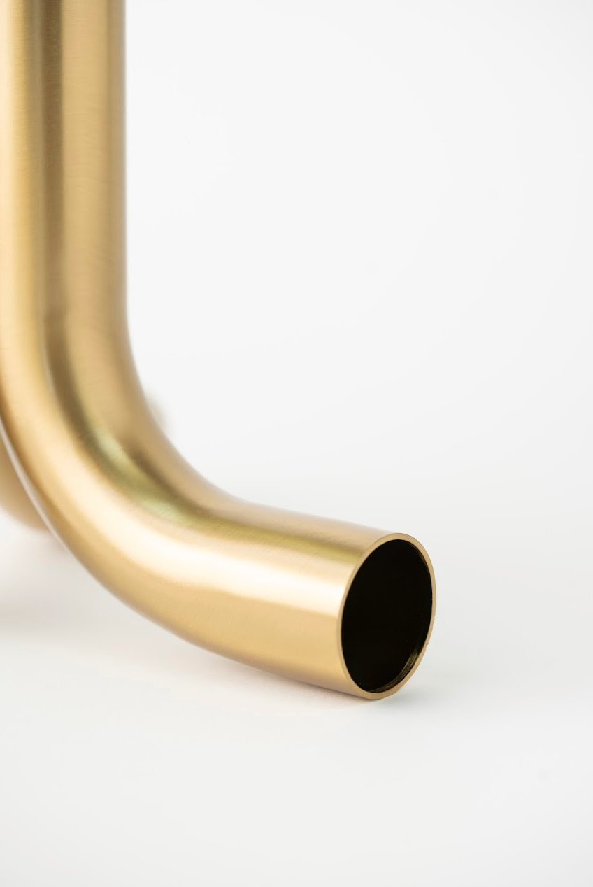 THREE-WAY PIPE VASE SEMI GLOSSY GOLD