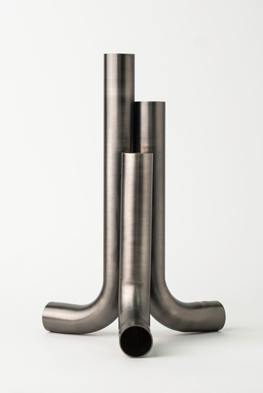 THREE-WAY PIPE VASE - SEMI GLOSSY SILVER