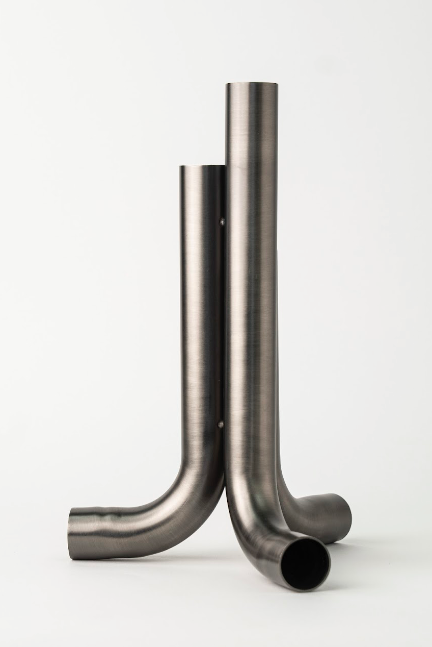 THREE-WAY PIPE VASE - SEMI GLOSSY SILVER