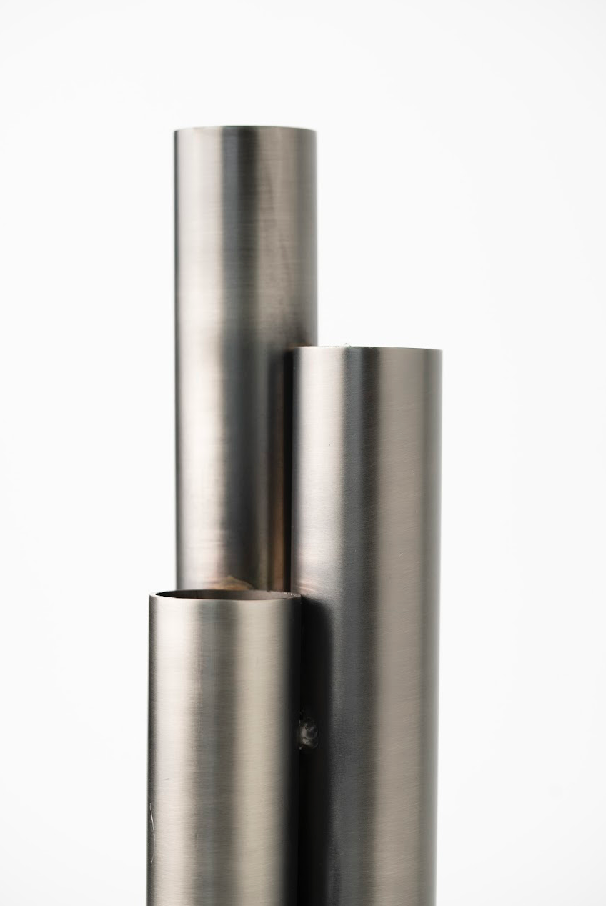 THREE-WAY PIPE VASE - SEMI GLOSSY SILVER
